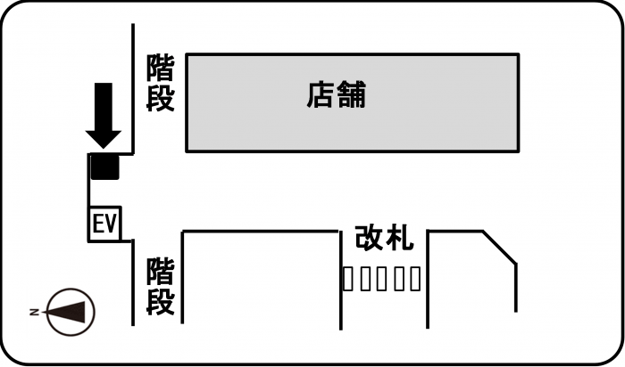 JR灘駅の返却ポストの案内図