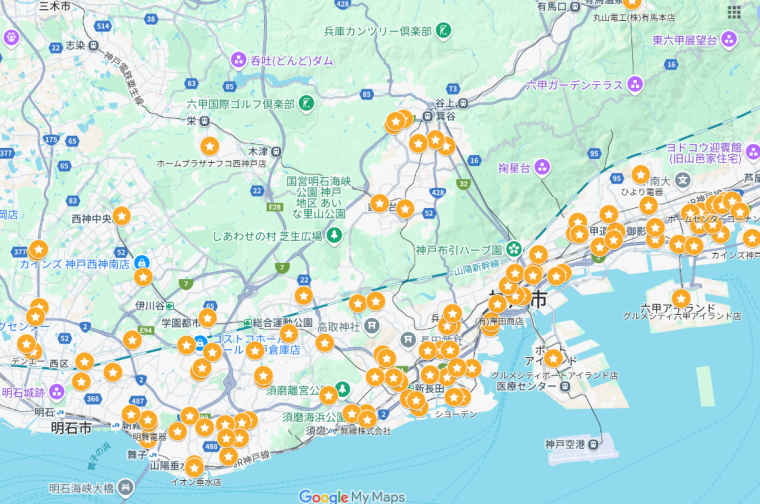 蛍光管グーグルマイマップ