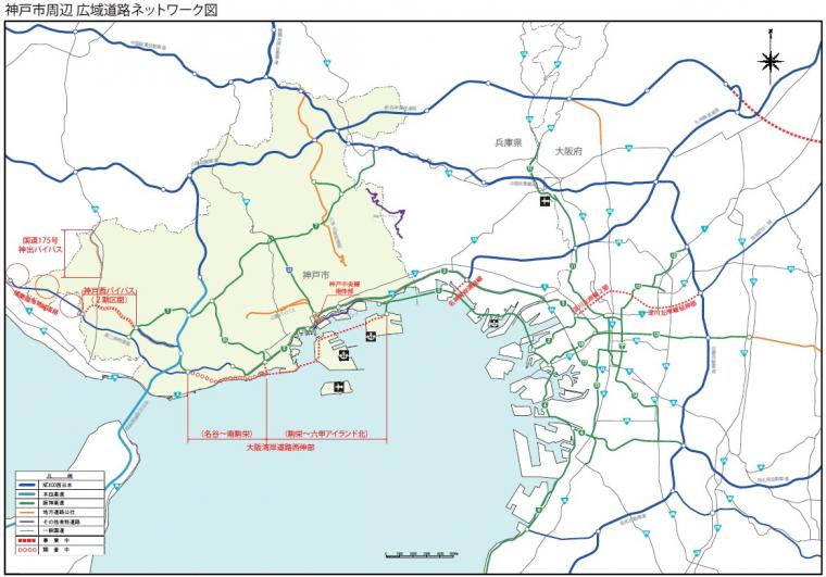 神戸市周辺広域道路ネットワーク図