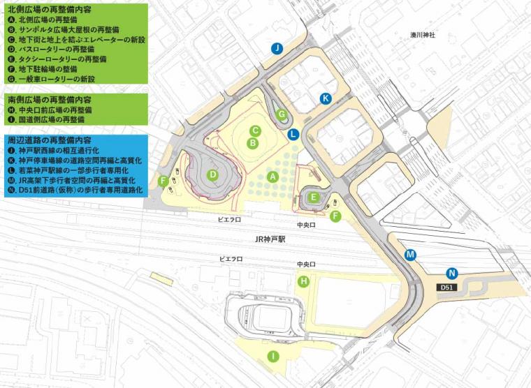 神戸駅周辺の再整備計画図