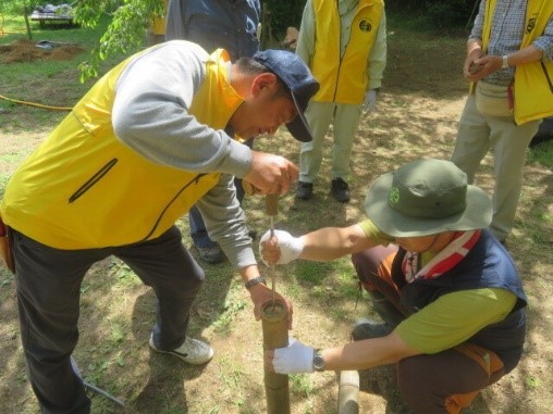 自然素材(竹)を使用した土の改良