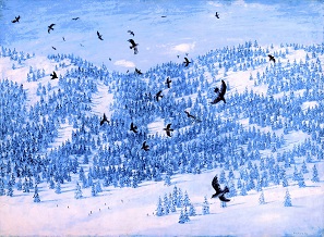 森と群鳥